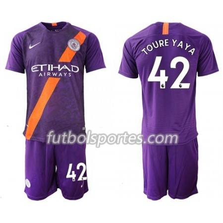 Camisetas Manchester City Toure Yaya 42 Niño Tercera Equipacion 2018/2019